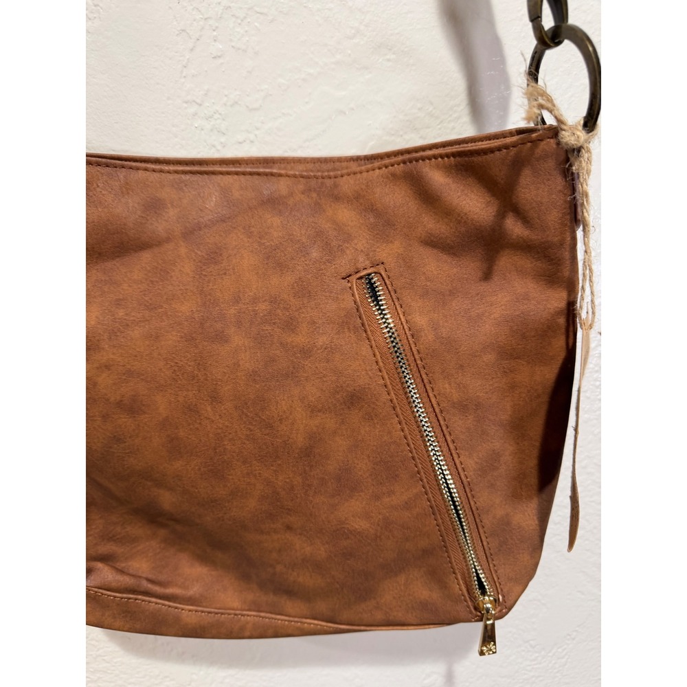 NWT catchfly Southwestern Embroidered Leather Crossbody Bag Brown Desert Boho - Picture 9 of 14